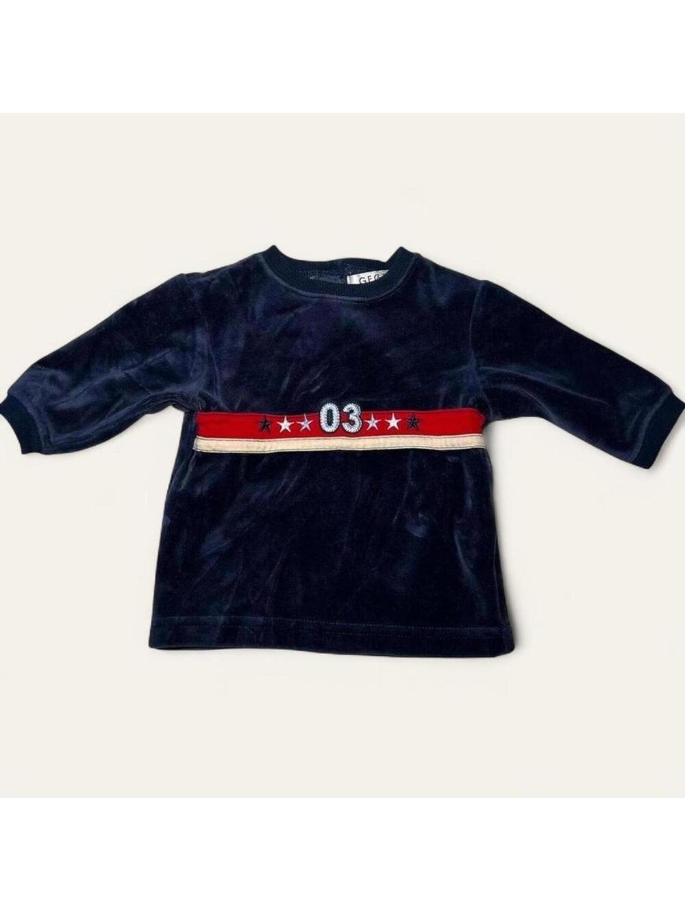 George Racing Navy Velvet Baby Top Size 3 Months
